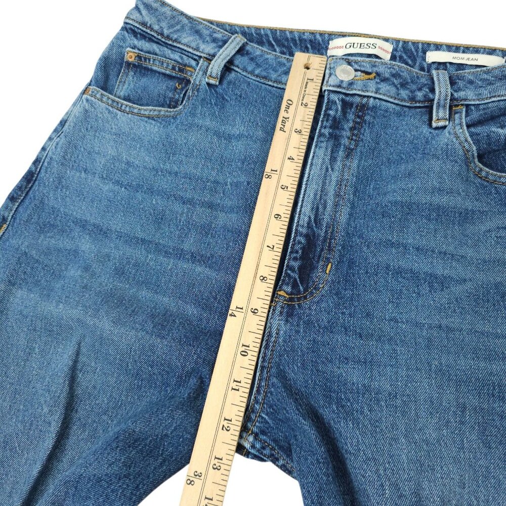 Guess Mom Jeans High Rise Womens 31x27 Med Wash Denim Ankle Style Cropped Pants - Picture 8 of 15